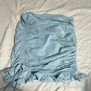 Light Blue Ruched Skirt